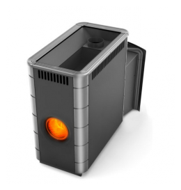 Дровяная печь для бани TMF Аврора XXL Inox Витра Иллюминатор антрацит НВ